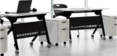 Picture of Pack of 4, 72W Mobile Flip Nesting Table, Mobile File Storage