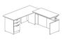 Picture of Set of 2, 6' Powered Height L Desk with Filing Storage