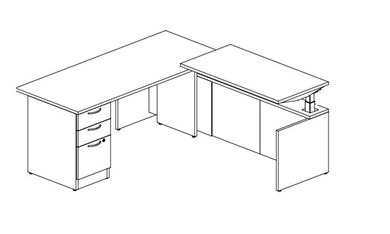 Picture of Set of 2, 6' Powered Height L Desk with Filing Storage