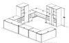Picture of Room Set, Set of Powered Height "L Desk, Storage Wardrobe