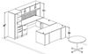 Picture of 72" Powered Height U Desk Station, Combo Wardrobe, Meeting Table